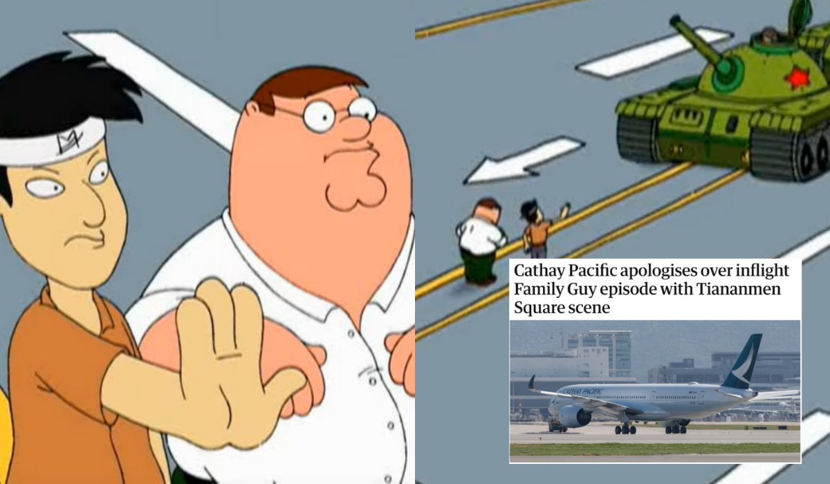 Hong Kong: linie lotnicze przepraszają za odcinek z Family Guy, w którym był gag o placu Tiananmen