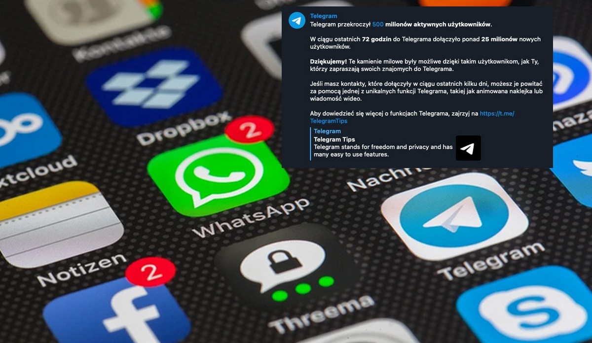 Do Telegrama w 72 godziny dołączyło ponad 25 mln osób