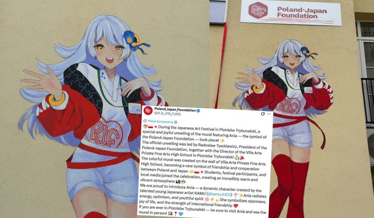 Piotrków Trybunalski: wielka dziewczyna w stylu anime stała się symbolem polsko-japońskiej przyjaźni