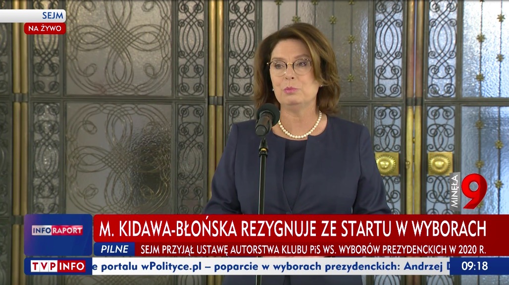 Małgorzata Kidawa-Błońska: nie będę brała udziału w tych wyborach