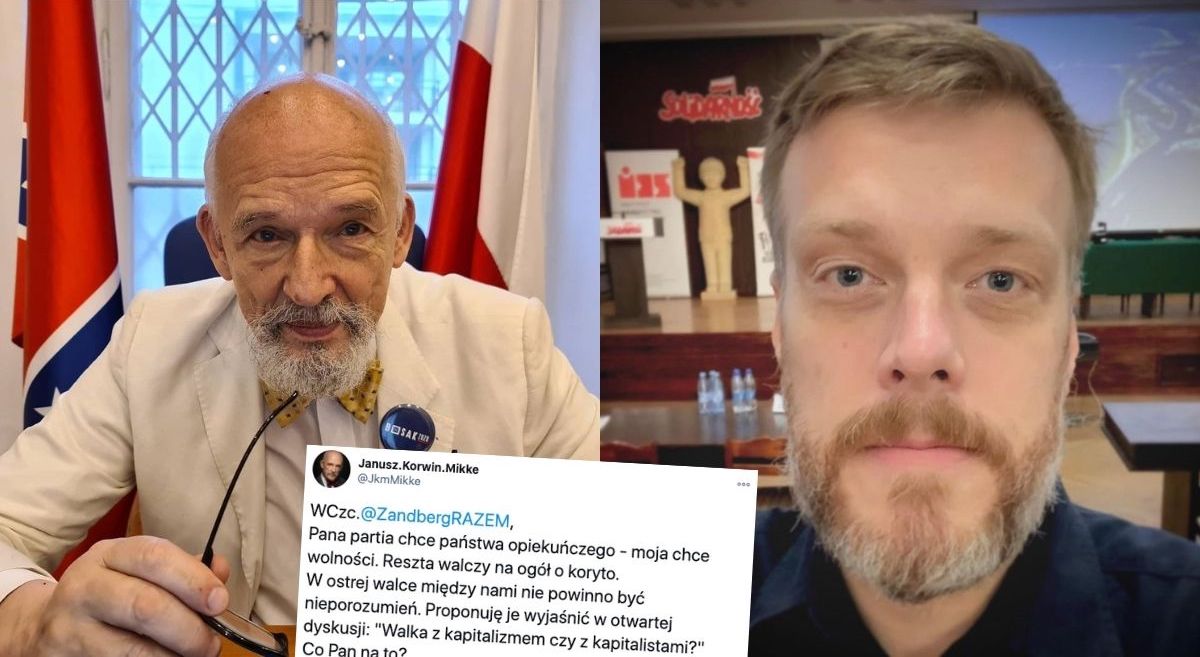 Janusz Korwin-Mikke wyzywa Zandberga na debatę o kapitalizmie i kapitalistach