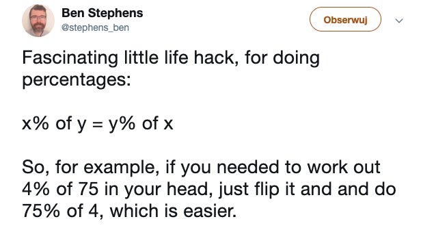 Znalazł matematyczny lifehack, dzieli się na Twitterze