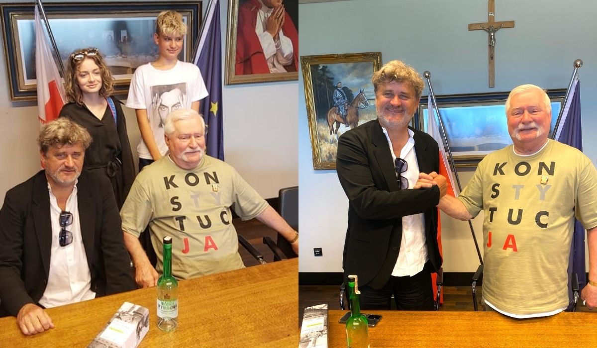 Palikot postanowił uroczyście przekazać swoją wódeczkę Lechowi Wałęsie