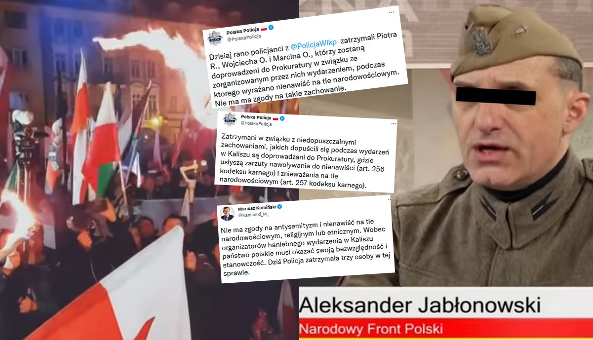 "Aleksander Jabłonowski" i jego wspólnik zatrzymani po antysemickim skandalu w Kaliszu