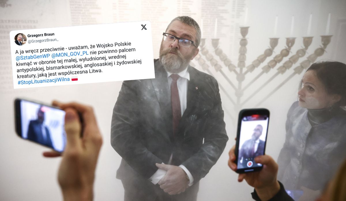 Poseł Braun ocenia, że Polska nie powinna pomagać Litwie, bo jest "wredna, żydowska i anglosaska"