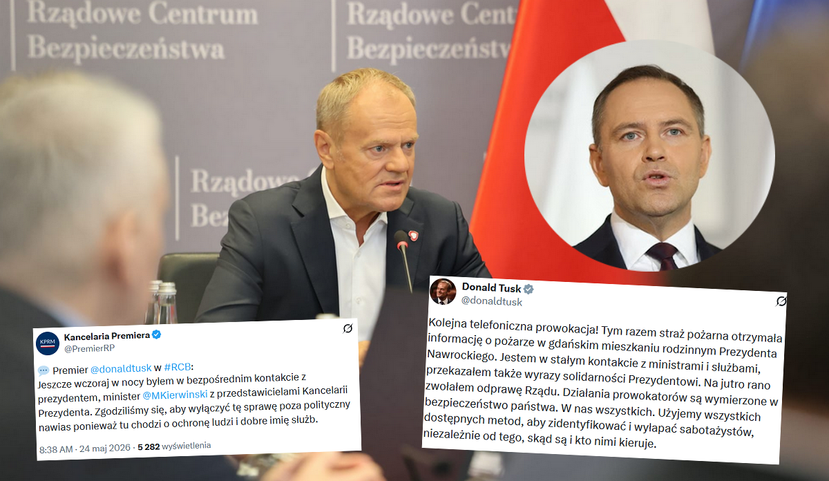 Po fałszywym zgłoszeniu o pożarze w domu rodzinnym prezydenta Donald Tusk zapowiada, że czas dojechać prowokatorów