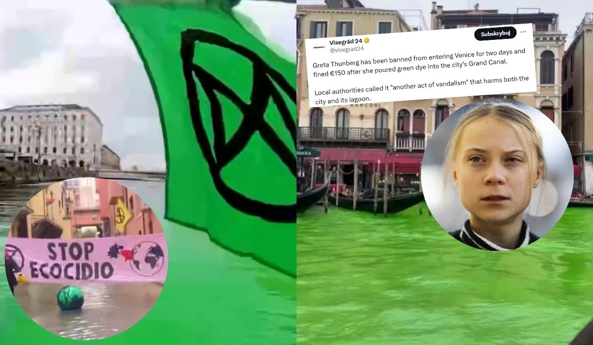 Wenecja: po akcji ze zmianą koloru wody, Greta Thunberg i ekipa mają zakaz wstępu do miasta