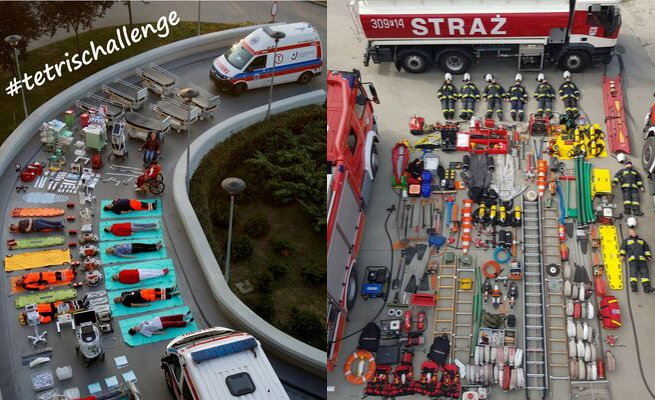 Służby podejmują #tetrischallenge i pokazują sprzęt