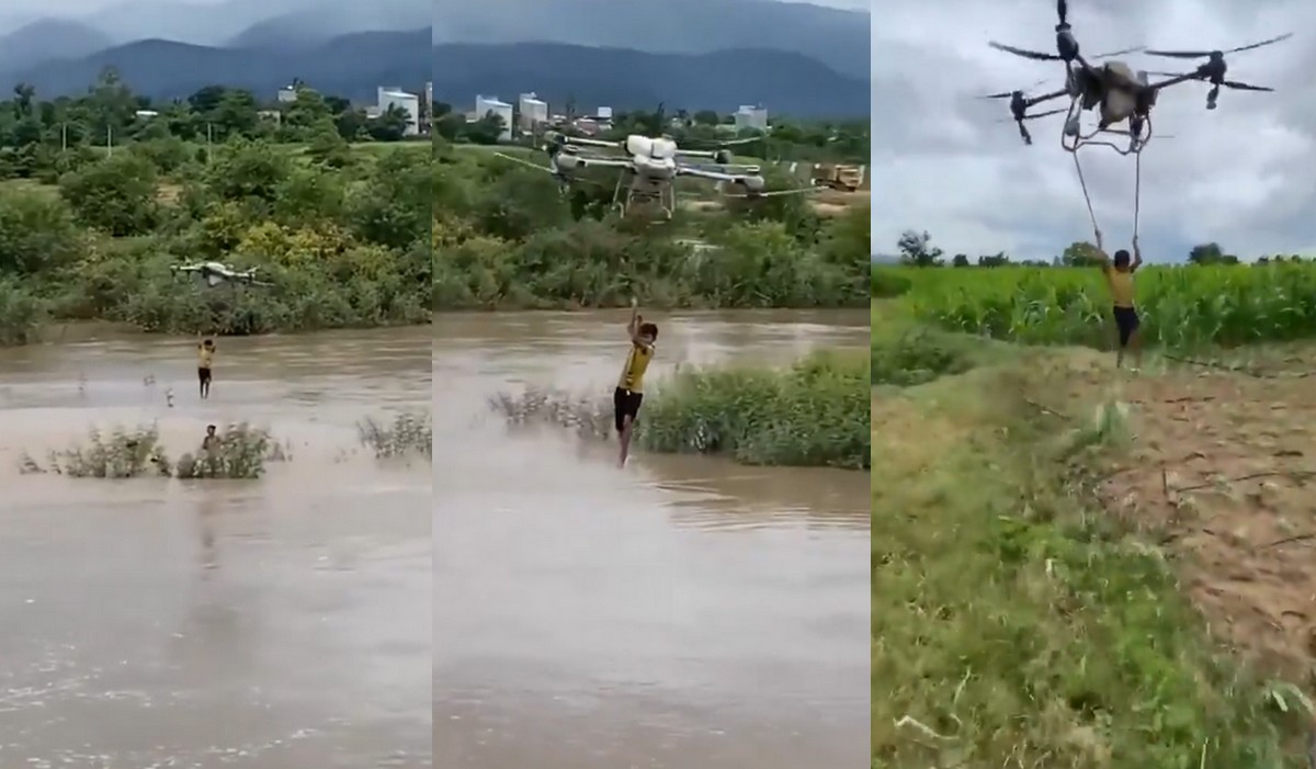 Wietnam: rolnik uratował dwójkę dzieci dronem do oprysków, po czym wrócił do roboty