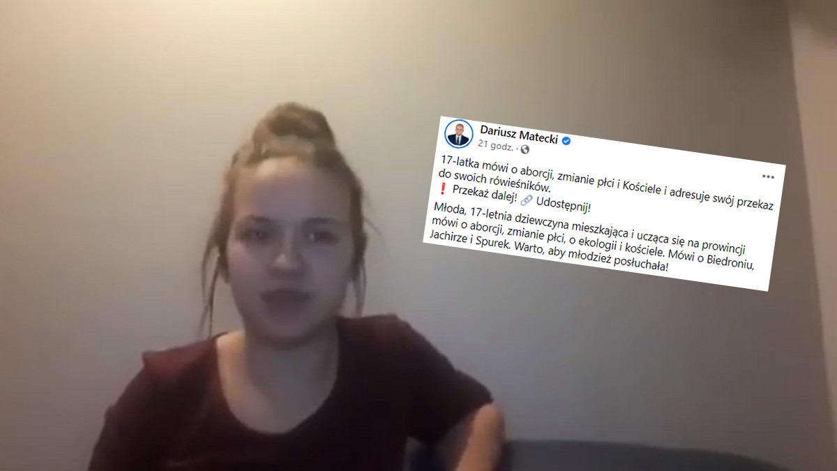 Radny Matecki promuje 17-letnią konserwatywkę krytykującą lewicowe poglądy