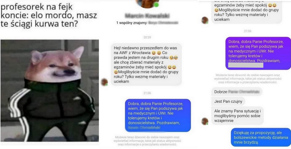Studenci ostrzegają się nawzajem przed wykładowcami, którzy zakładają fejk konta do szpiegowania grup studenckich xD