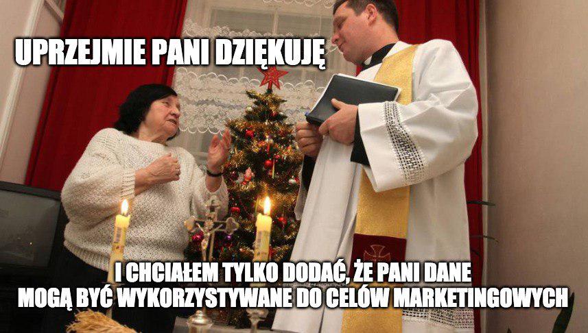 Kościelnik: proboszcz sprzedaje opłatki z formularzami, zbiera kwoty "danin" i dane osobowe