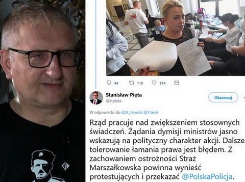 Poseł PiS: "Straż Marszałkowska powinna wynieść protestujących i przekazać policji":rage::middle_finger: