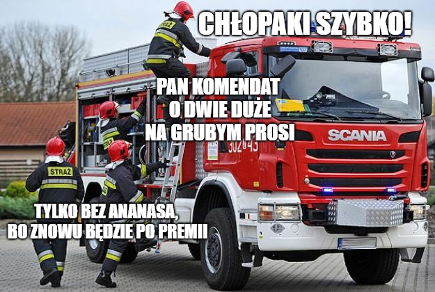 Strażacy skarżą się, że komendant każe im pracować fizycznie i jeździć po pizzę