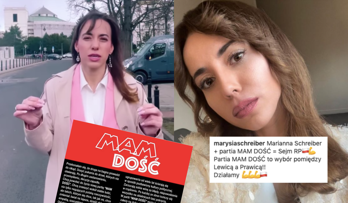 Marianna Schreiber znana z TOP MODEL i bycia żoną posła PiS ogłasza nową partię "MAM DOŚĆ"