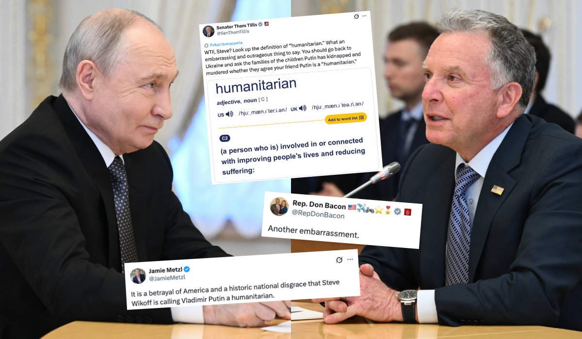 Słowa Witkoffa nazywającego Putina "humanitarystą" wywołały pewien powszechny dyskomfort