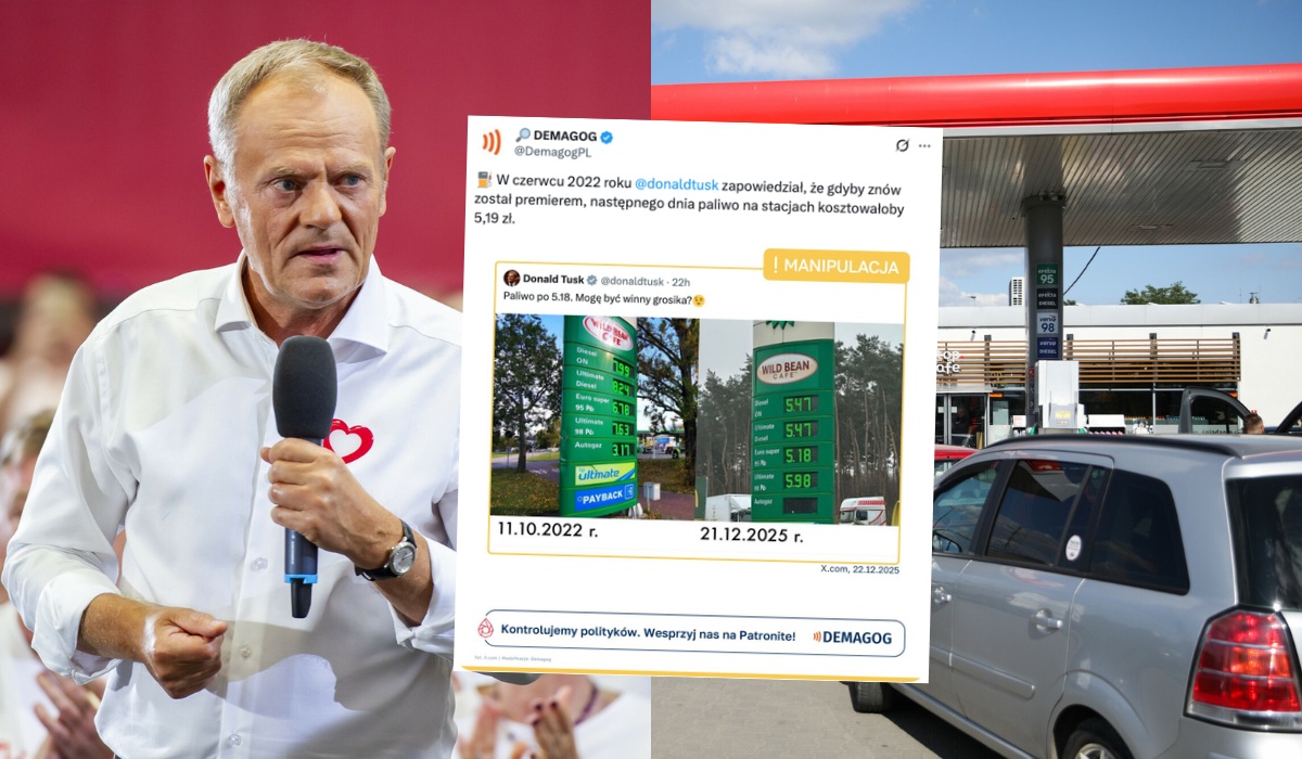 Rewelacje premiera Tuska o taniej benzynie zostały zweryfikowane jako manipulacja