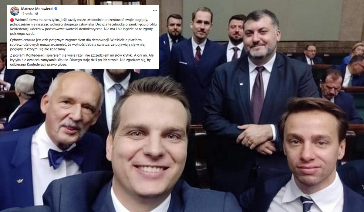 Premier wstawia się za Konfederacją: decyzja Facebooka uderza w podstawowe wartości demokratyczne