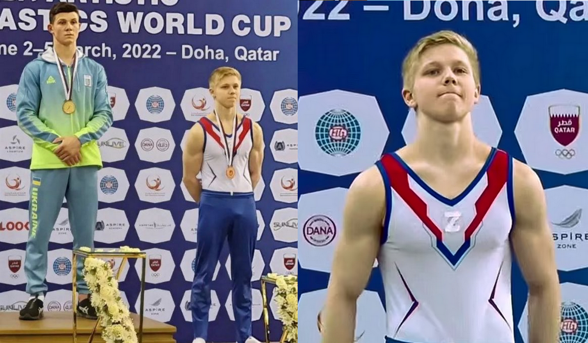 Rosyjski gimnastyk odbierający nagrodę z "Z" na piersi został zbanowany w zawodach na rok