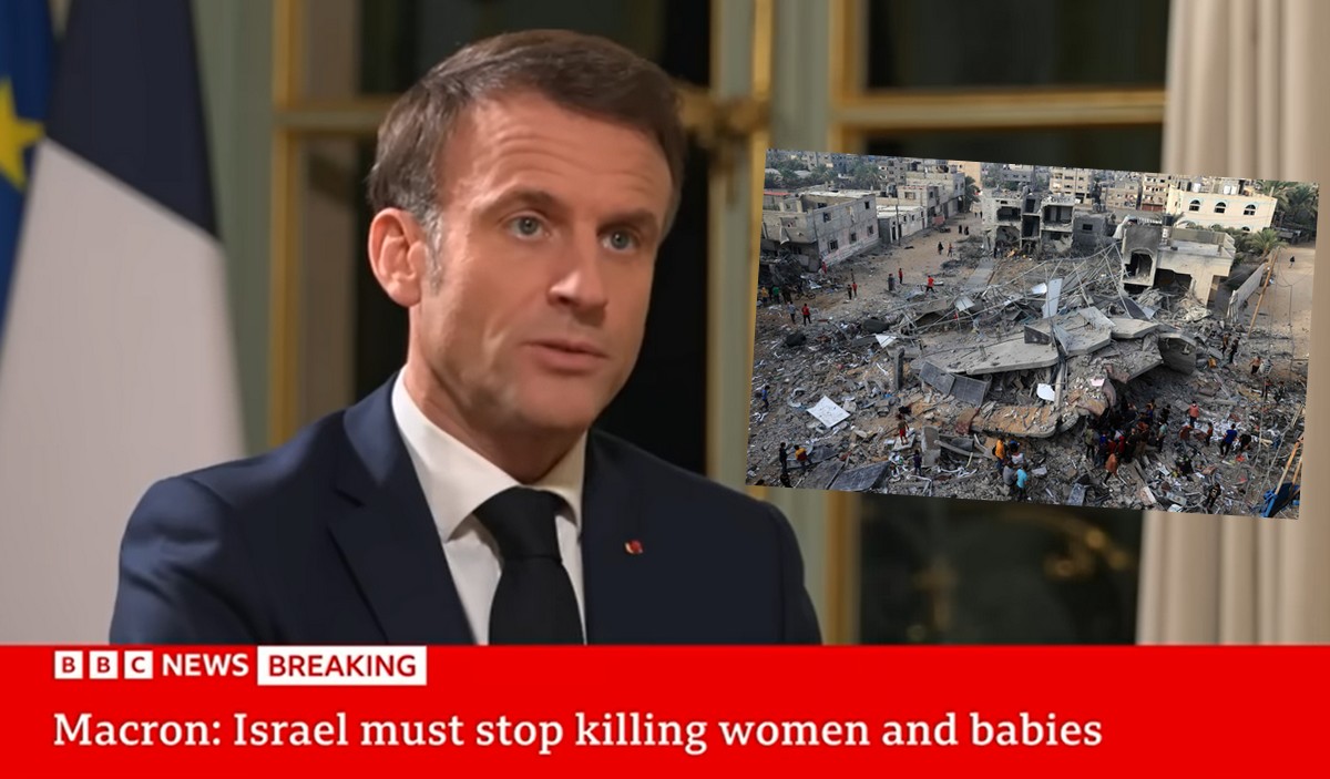 Macron zwrócił uwagę Izraelowi, że dobrze byłoby nie popełniać zbrodni na cywilach