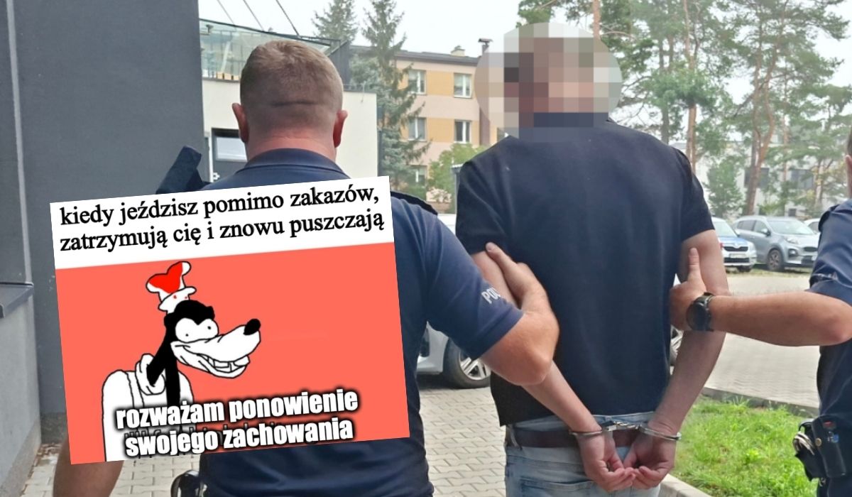 Wiązowna: kierowca ignorujący zakazy prowadzenia, w tym jeden dożywotni, został złapany i wypuszczony