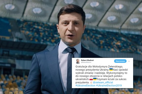 Biedroń gratuluje Zełenskiemu: sąsiedzi wybrali zmianę i nadzieję