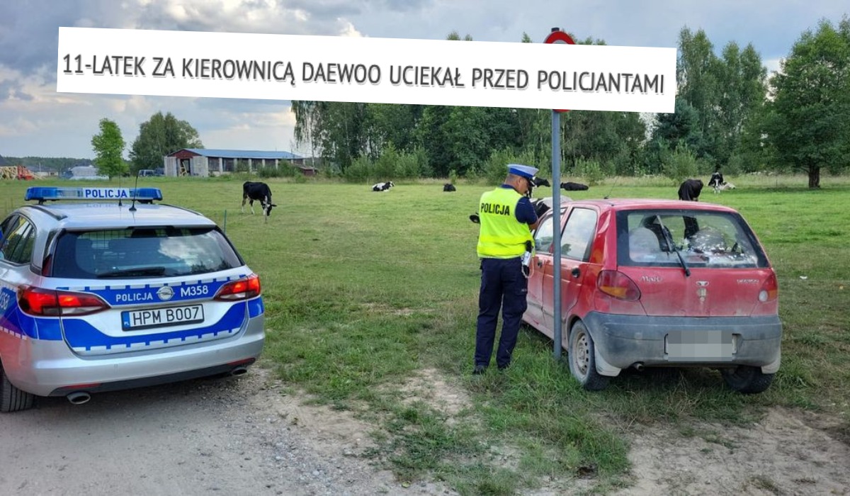 GTA Bielsk Podlaski: 11 latek uciekał matizem przed policją, ale stróże prawa ostatecznie wygrali