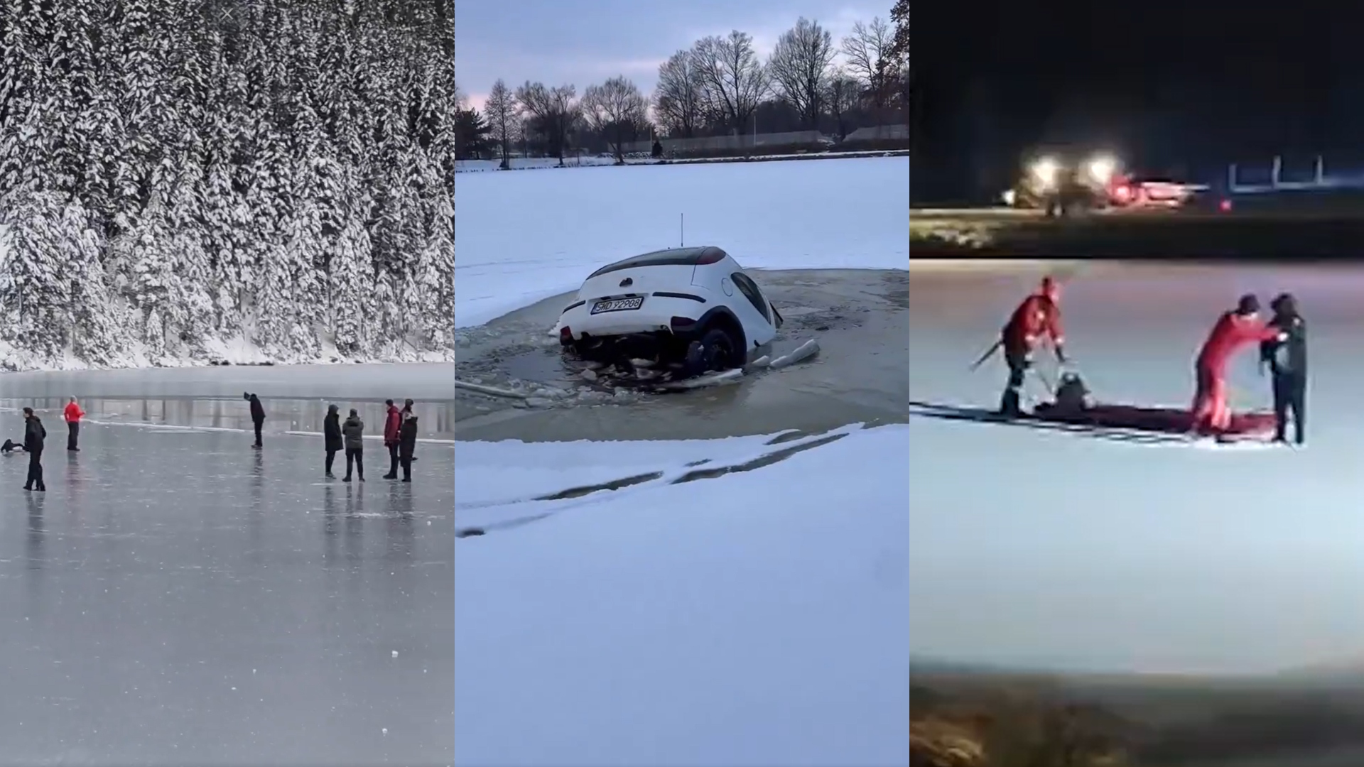 Strażacy przypominają, że nie ma bezpiecznego lodu i apelują żeby nie ryzykować