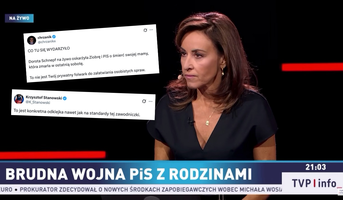 Dorota Schnepf na antenie TVP oskarżyła PiS i Ziobrę, że przyczynili się do śmierci jej mamy