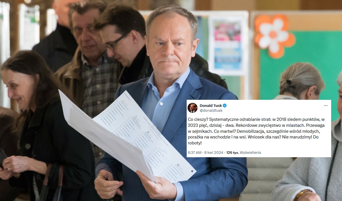 Tusk podsumował wybory samorządowe: demobilizacja wśród młodych, porażka na wschodzie i wsi