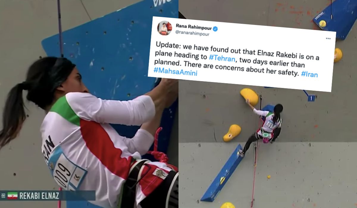 Irańska wspinaczka, która wspinała się bez chusty na głowie, zniknęła po zawodach