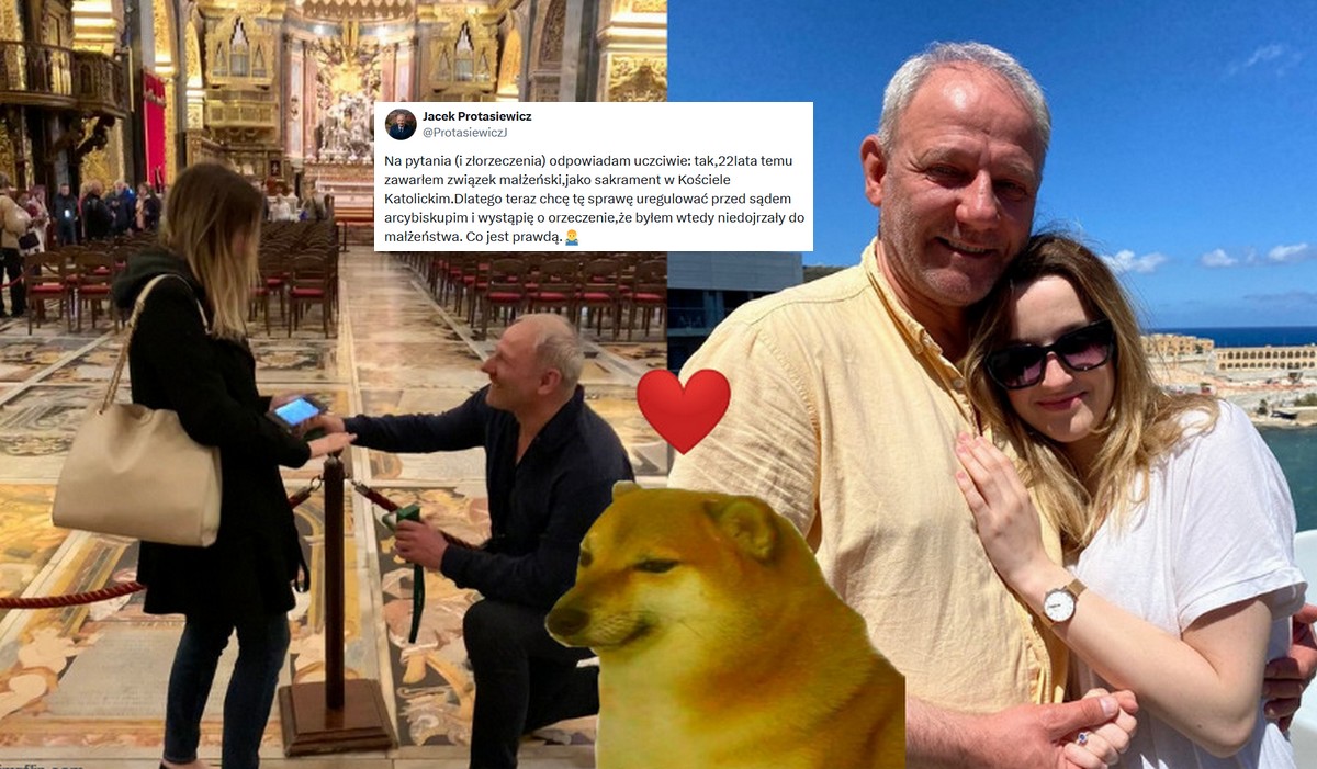 Protasiewicz tłumaczy, że był już kiedyś żonaty, ale to się nie liczy, bo był niedojrzały