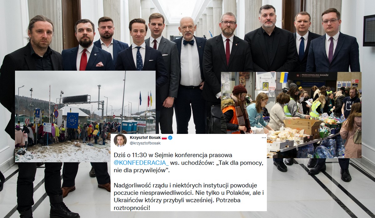 Konfederacja walczy z "przywilejami" dla uchodźców z Ukrainy: pomoc tak, przywileje nie