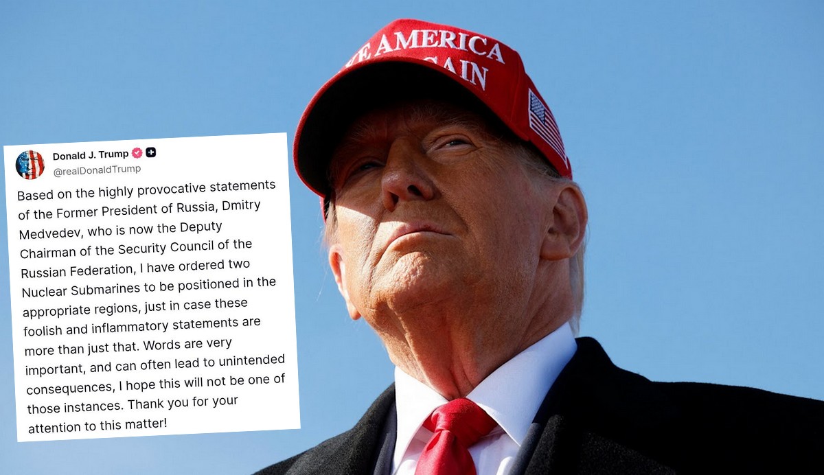 Trump w odpowiedzi na pyskówki Miedwiediewa kazał rozmieścić dwa atomowe okręty podwodne