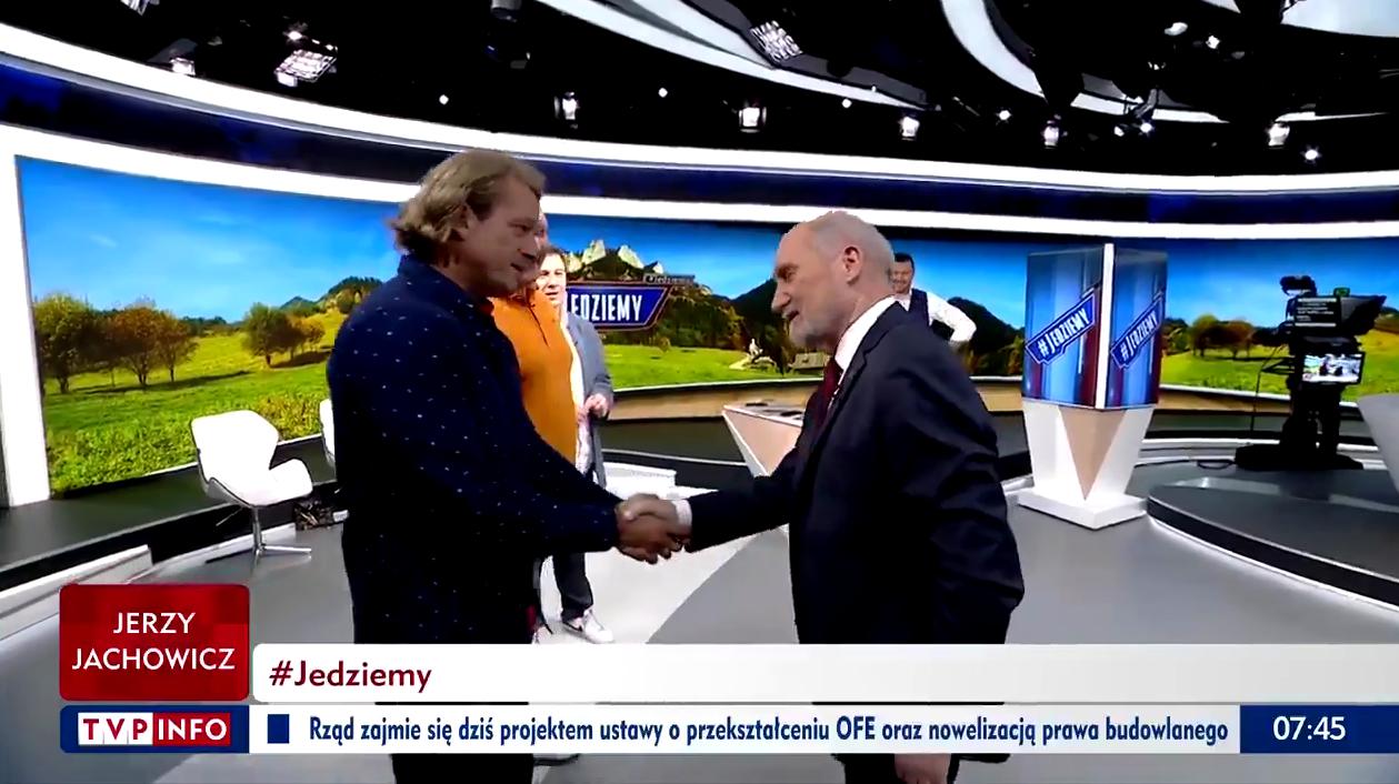 Jakimowicz w porannym programie TVP poznał swojego idola - Antoniego Macierewicza