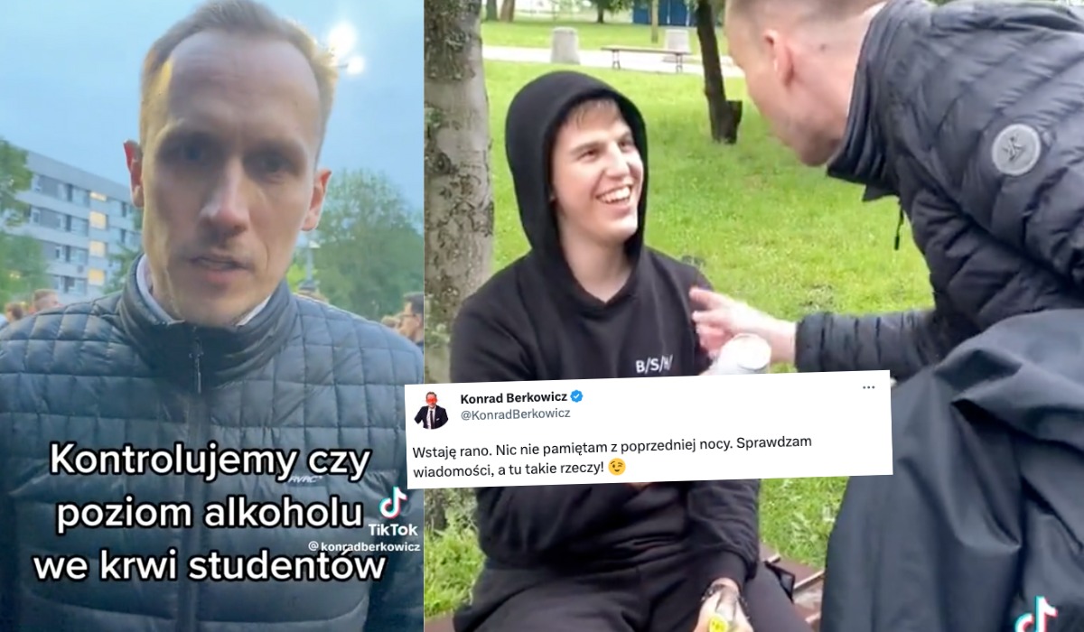 Poseł Berkowicz śmieszkuje, że tak zalał pałę na juwenaliach, że nie pamięta jak wyłudził wejście