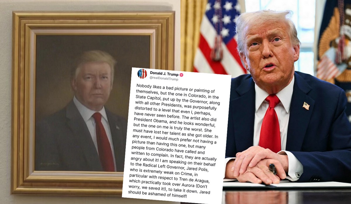 Trump wietrzy spisek i domaga się wymiany jego portretu w Kapitolu stanowym Kolorado, bo nie odzwierciedla jego rzeczywistej urody