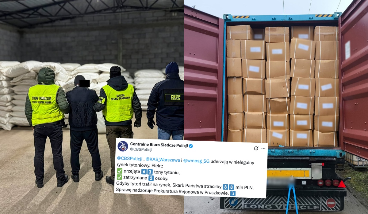 Służby odkryły przemyt aż 63 ton nielegalnego tytoniu i pojazd z mechanizmem zagłuszania