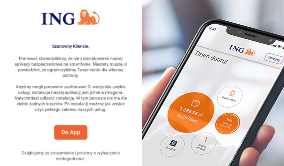 Uwaga na scam: oszuści udają ING i straszą zablokowaniem konta