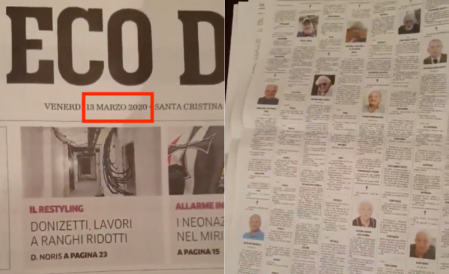 Włochy: same nekrologi zajmują w gazecie już 10 stron