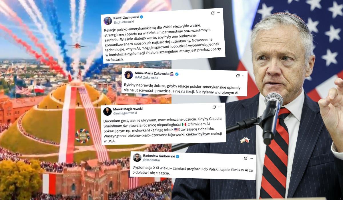 Ambasador USA krytykowany za użycie fejkowego filmu zrobionego w AI ilustrującego przyjaźń z Polską