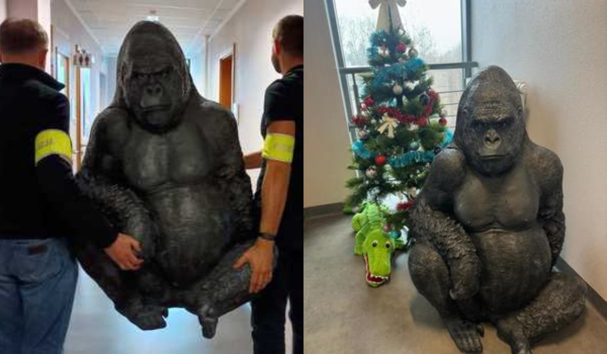 Płock: policjanci odzyskali skradzioną z restauracji rzeźbę goryla, którą ktoś bardzo chciał mieć