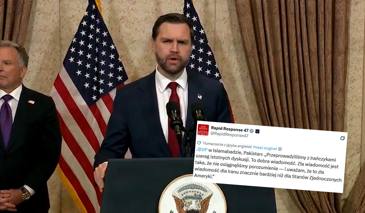 Wiceprezydent USA ogłosił, że rozmowy pokojowe z Iranem zostały zerwane i to dla nich zła wiadomość