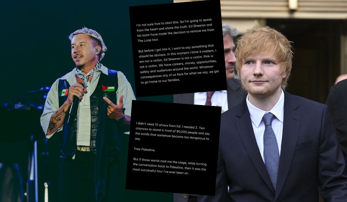 Przez okazywanie wsparcia Palestynie Macklemore wyleciał z trasy koncertowej Eda Sheerana