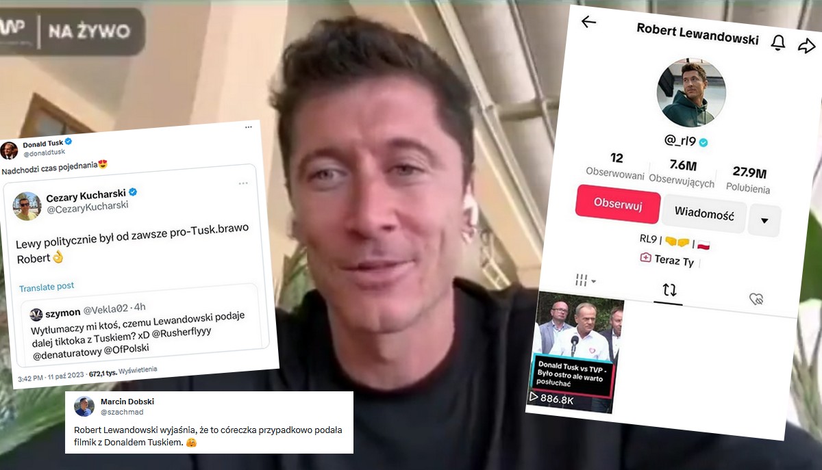 Lewandowski tłumaczy się, że filmik z Tuskiem na jego TikToku przez przypadek udostępniła córeczka