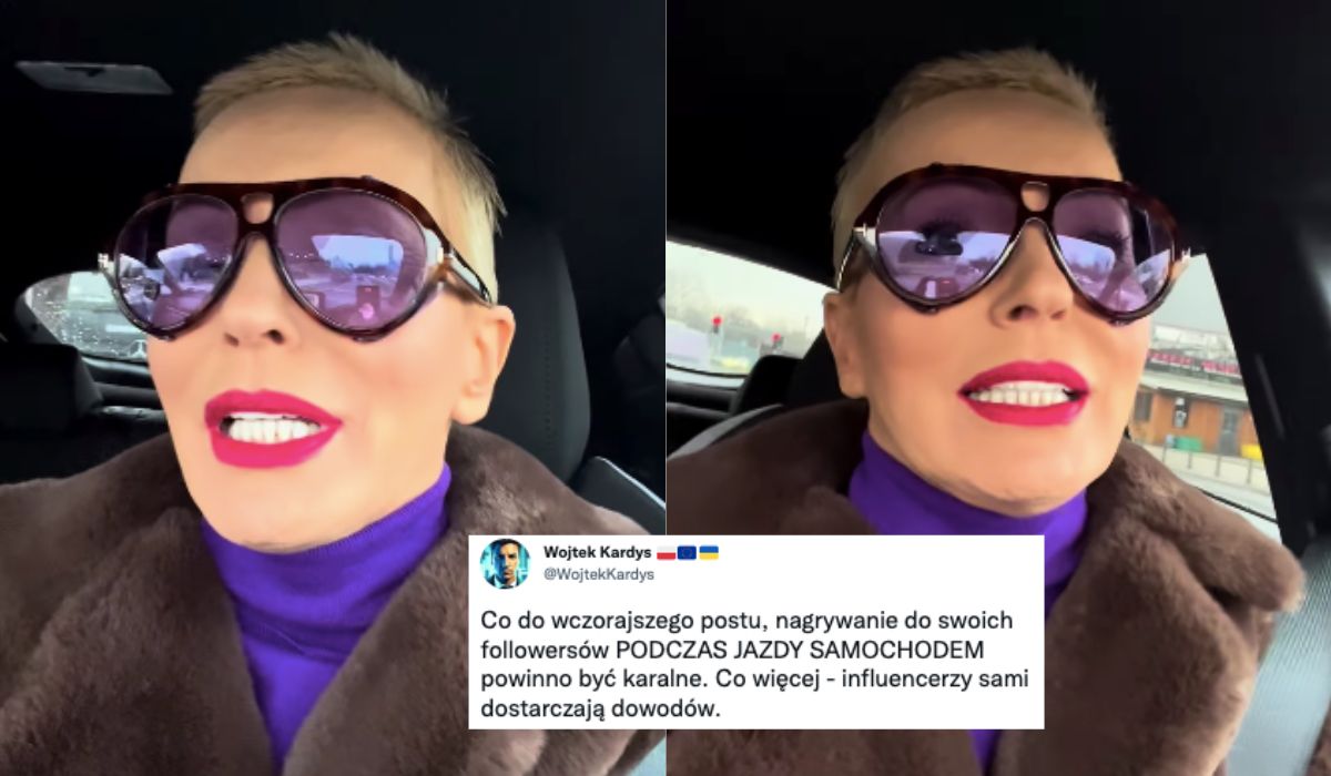 Influencerka nagrywała na Insta prowadząc samochód, wszystko odbijało się w jej okularach