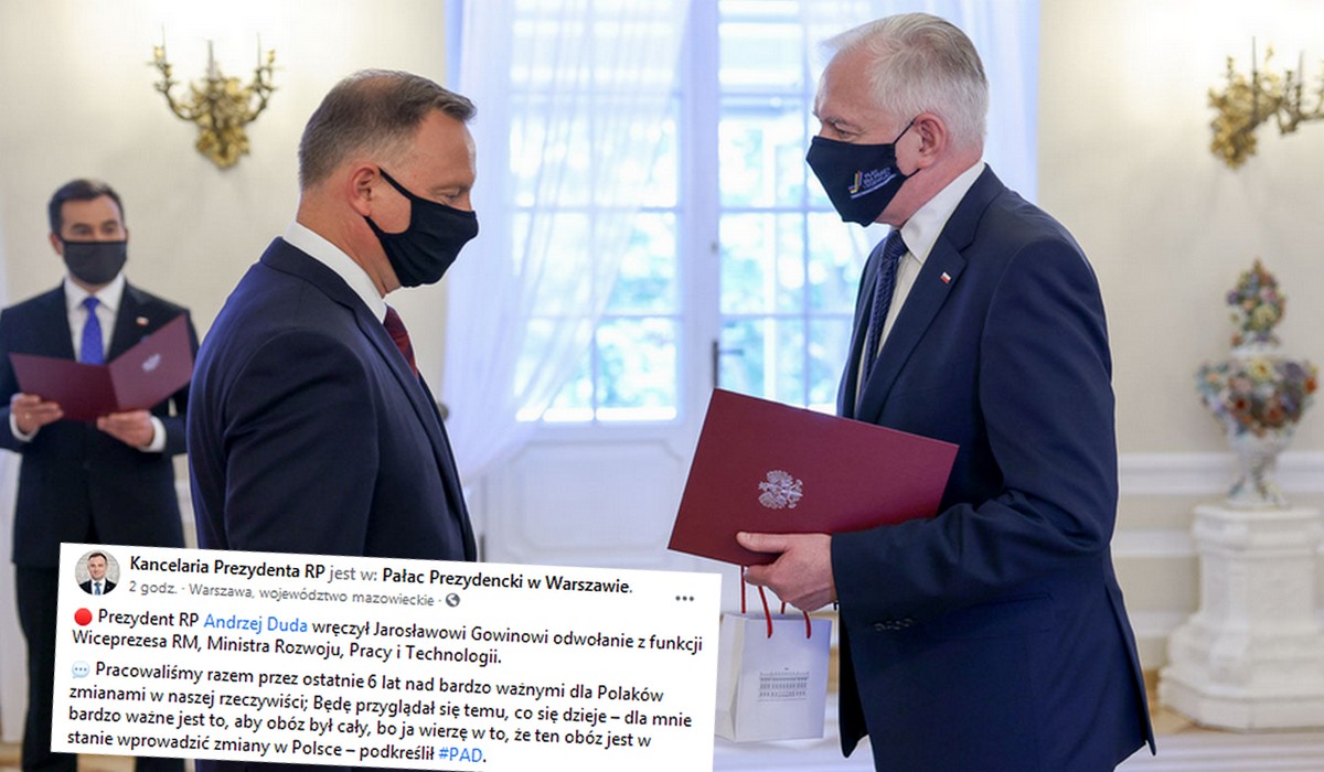 Duda wręczył dymisję Gowinowi i było trochę niezręcznie