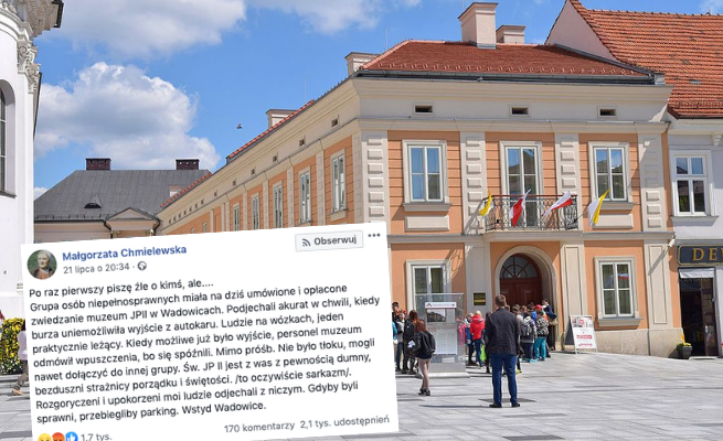 Wadowice: muzeum Jana Pawła II odprawiło wycieczkę niepełnosprawnych, "bo byli niepunktualni"