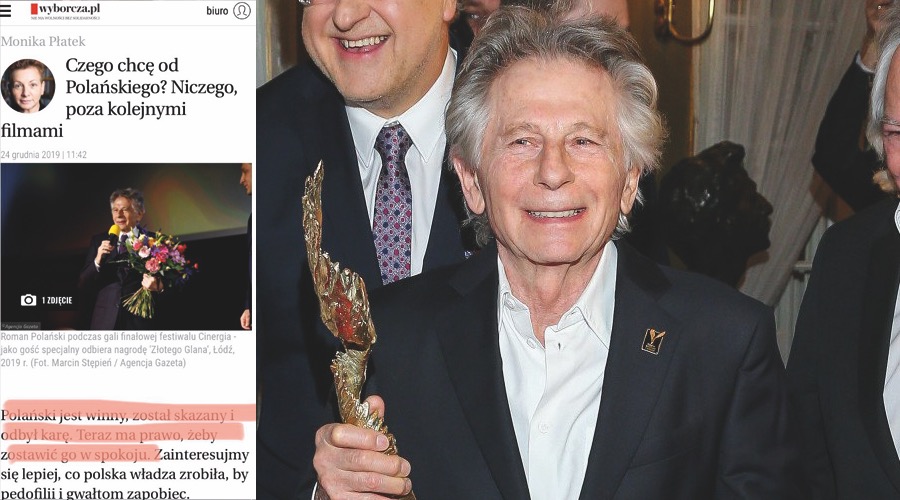 Monika Płatek broni Polańskiego w Wyborczej: odbył karę z nawiązką. Zostawcie go w spokoju