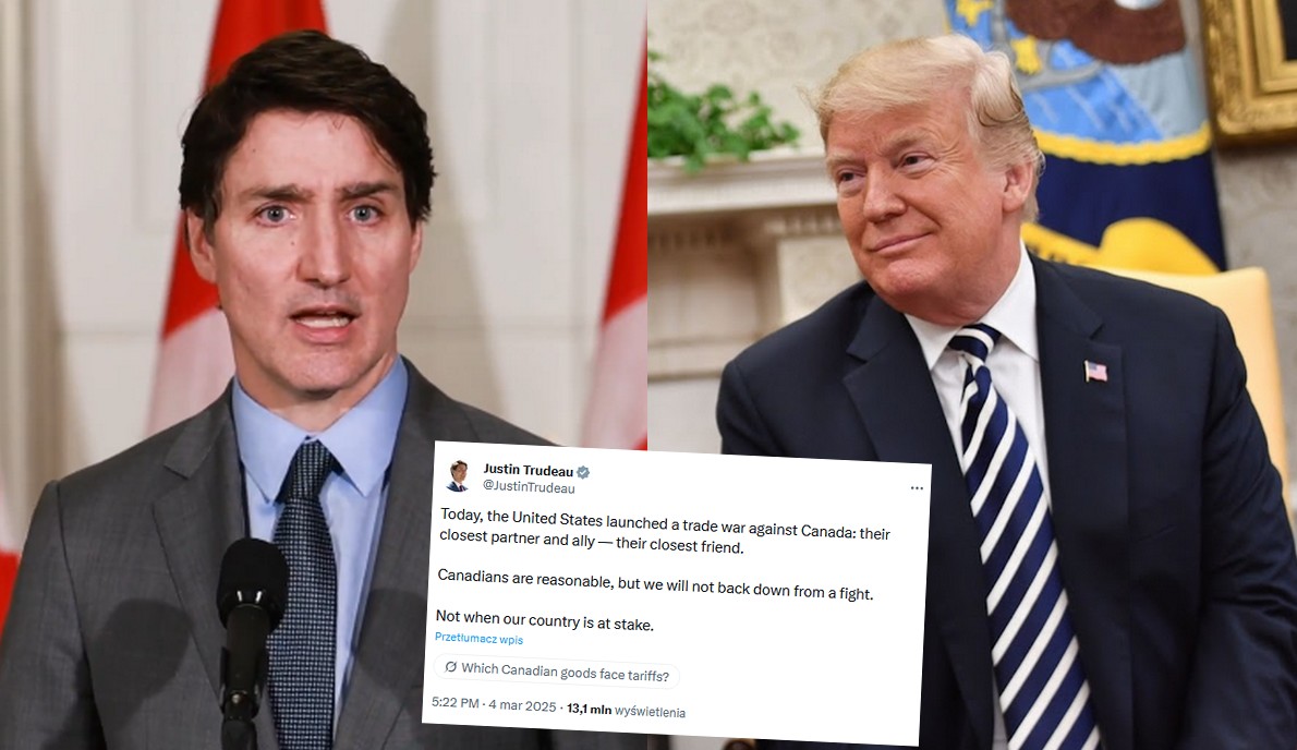 Kanada się odwinęła i zapowiedziała, że nałoży 25-procentowe cła na amerykańskie towary o wartości 155 miliardów dolarów